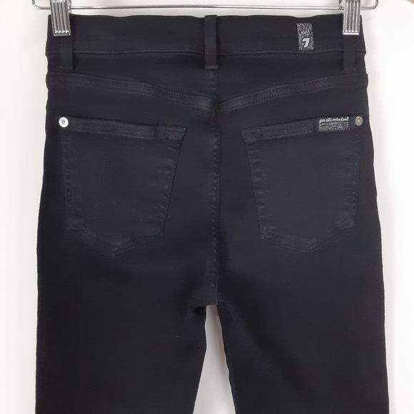 7 for all Mankind Ankle Crop Jeans In Black Size 24 - Picture 5 of 9